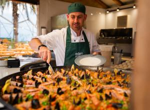 Eden Project chef serving paella