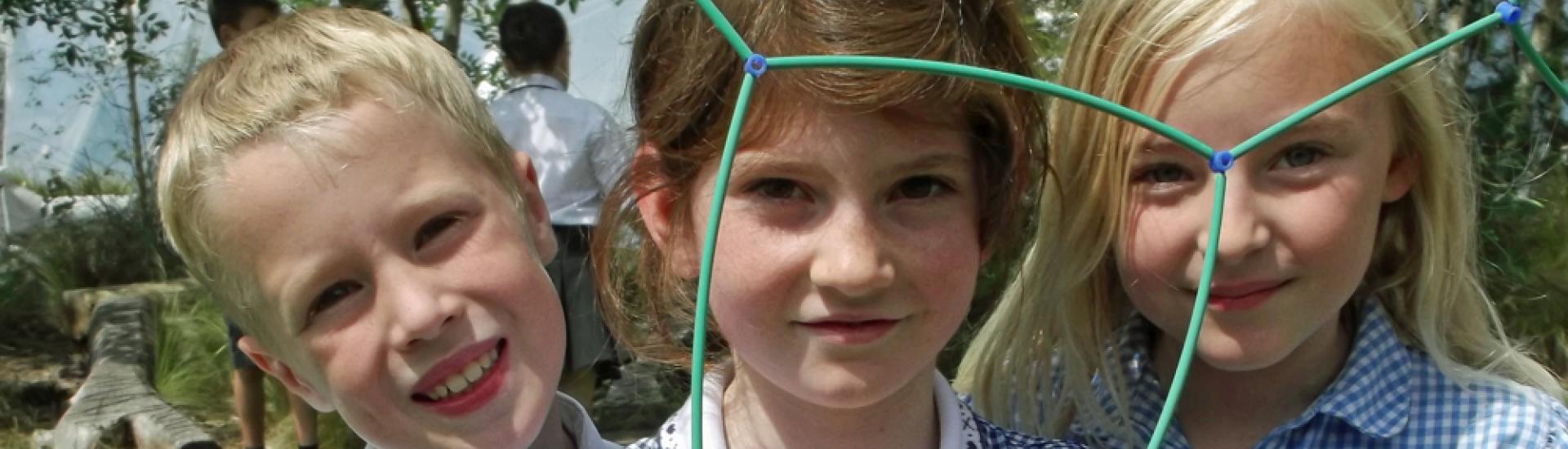 Primary children playing outdoors