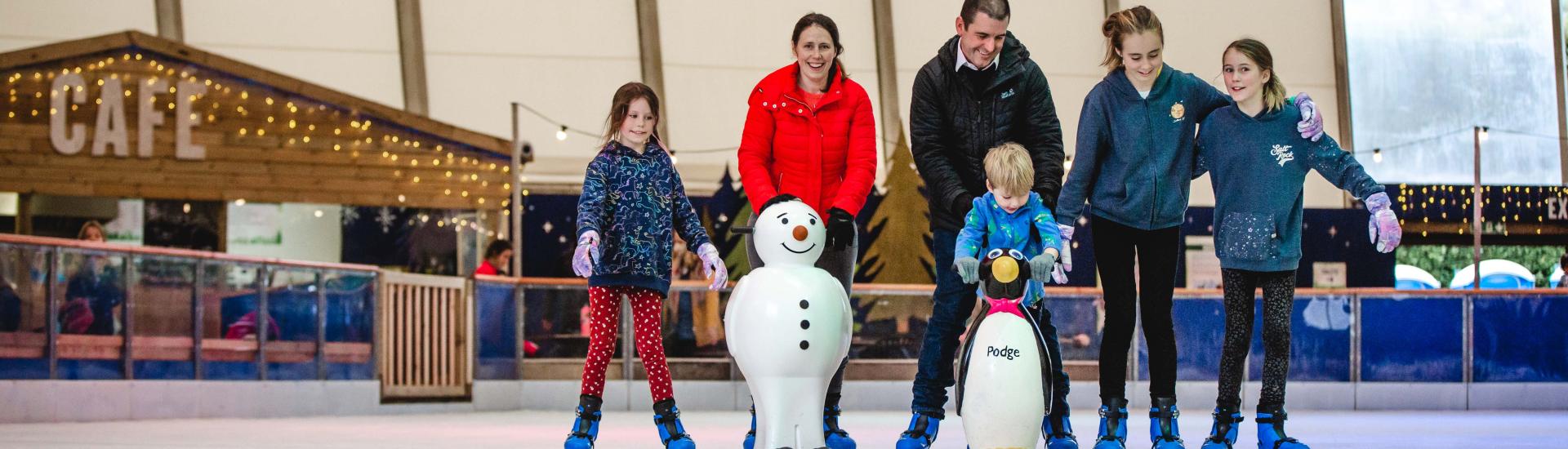 Family ice skating
