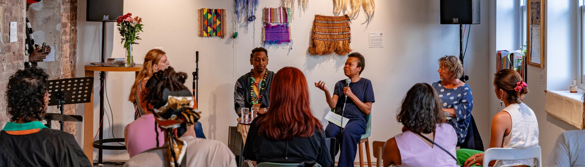 Panel discussion during arts talk