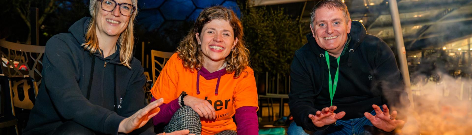 Staff from St Petrocs, the Amber Foundation and The Eden Project at the 2024 Sleep Out